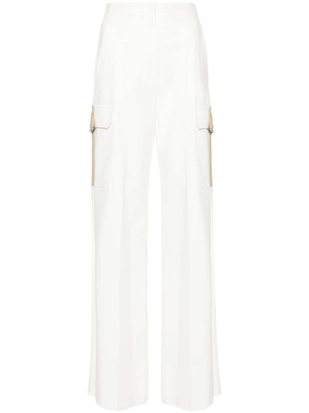 Edda High-waist Wide-leg Trousers In White Product Image