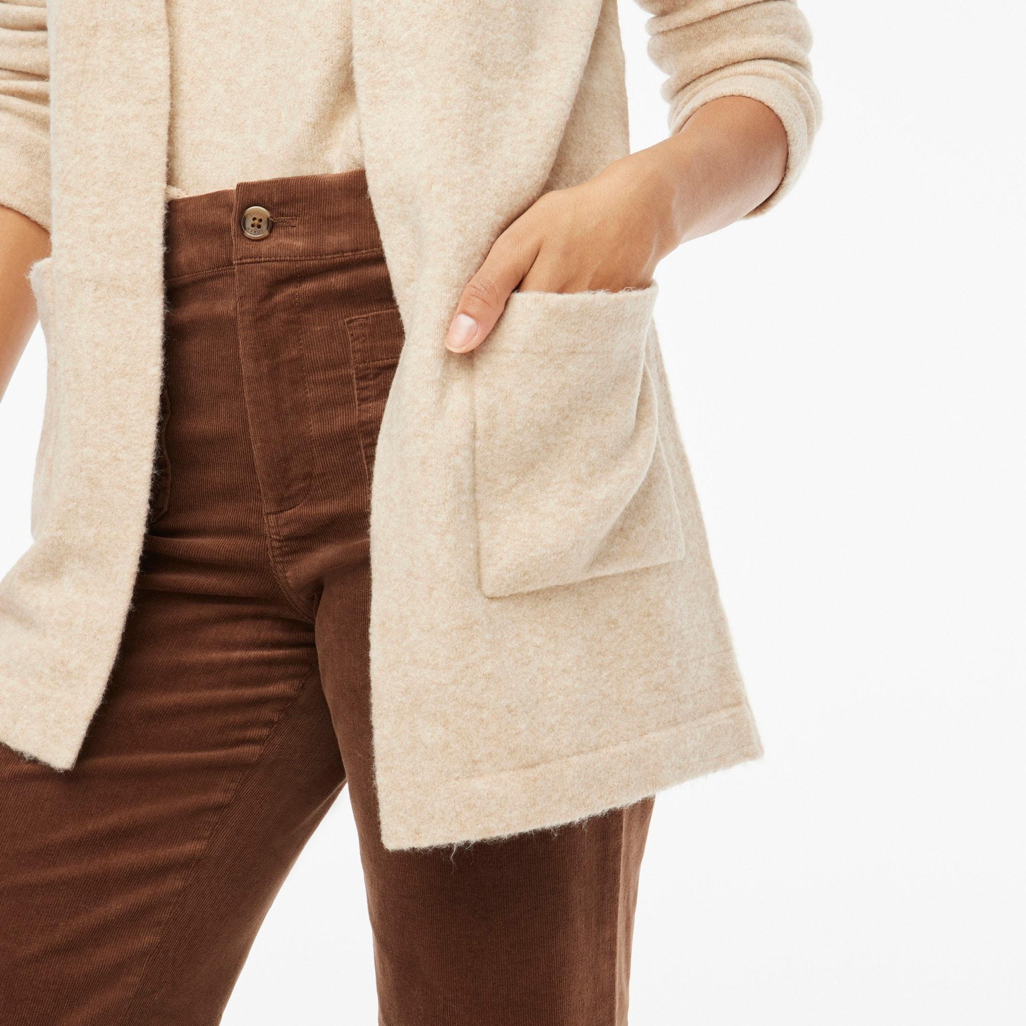 Long open cardigan sweater in extra-soft yarn product image