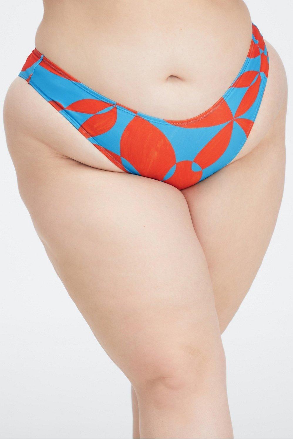 Fabletics High-Cut Classic Bikini Bottom Womens Floral Geo plus Size 4X Product Image