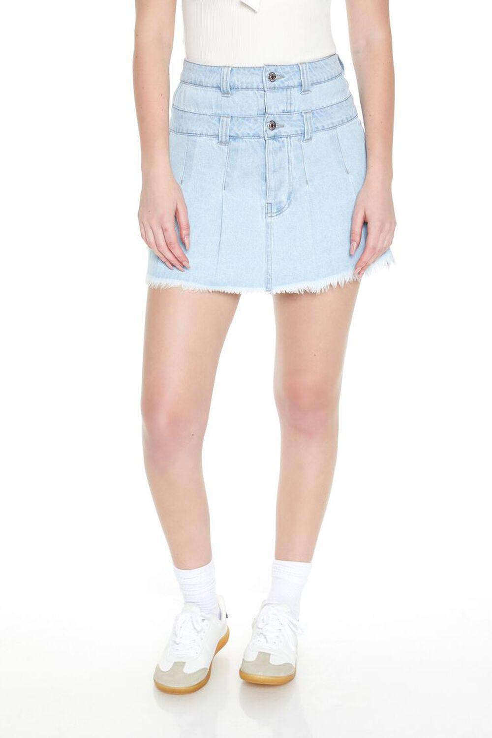 Layered Denim Mini Skirt | Forever 21 Product Image