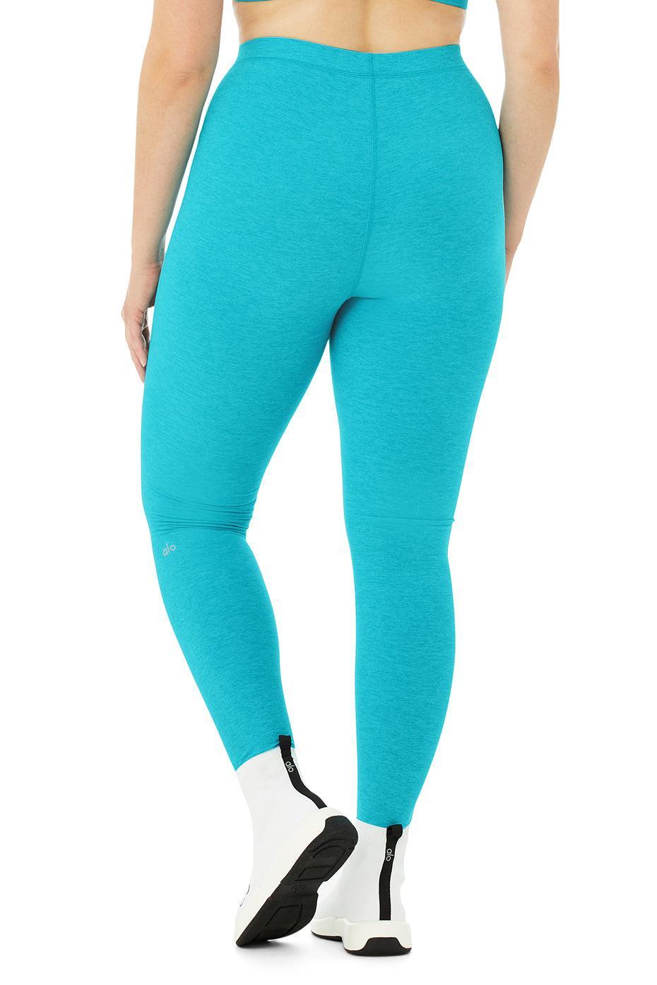 High-Waist Alosoft Flow Legging - Bright Aqua Heather Female Product Image