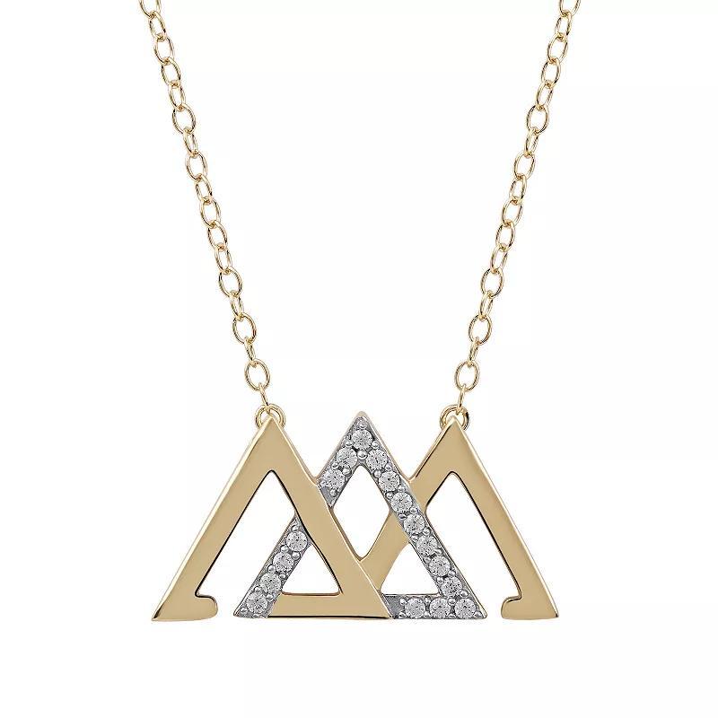 DeCouer 1/10 Carat T.W. Diamond Interlocked Triangle Necklace, Womens Gold Tone Product Image