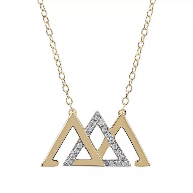 DeCouer 1/10 Carat T.W. Diamond Interlocked Triangle Necklace, Womens Gold Tone Product Image