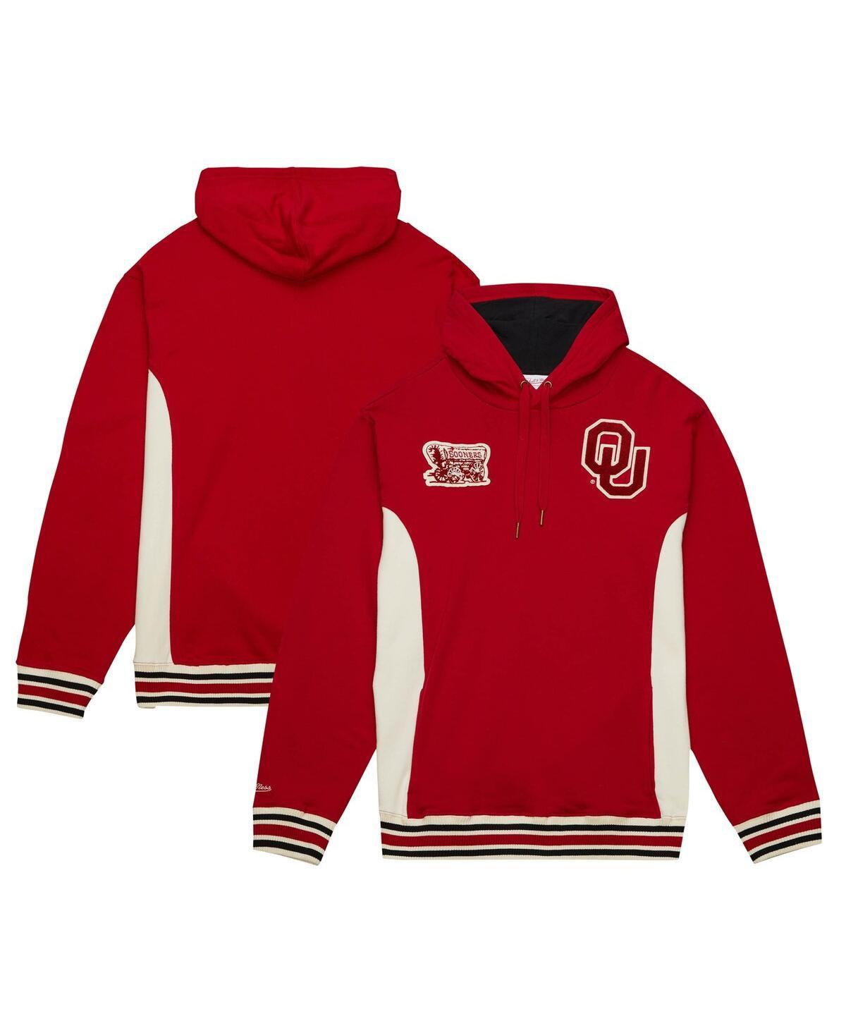 Mens Mitchell & Ness Crimson Oklahoma Sooners Team Legacy French Terry Pullover Hoodie Product Image