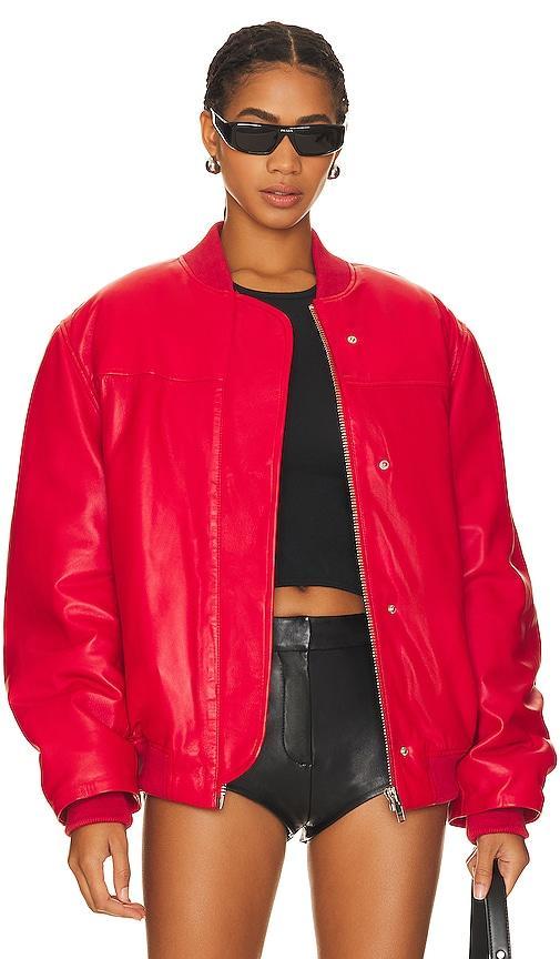 Leather Bomber Jacket Product Image