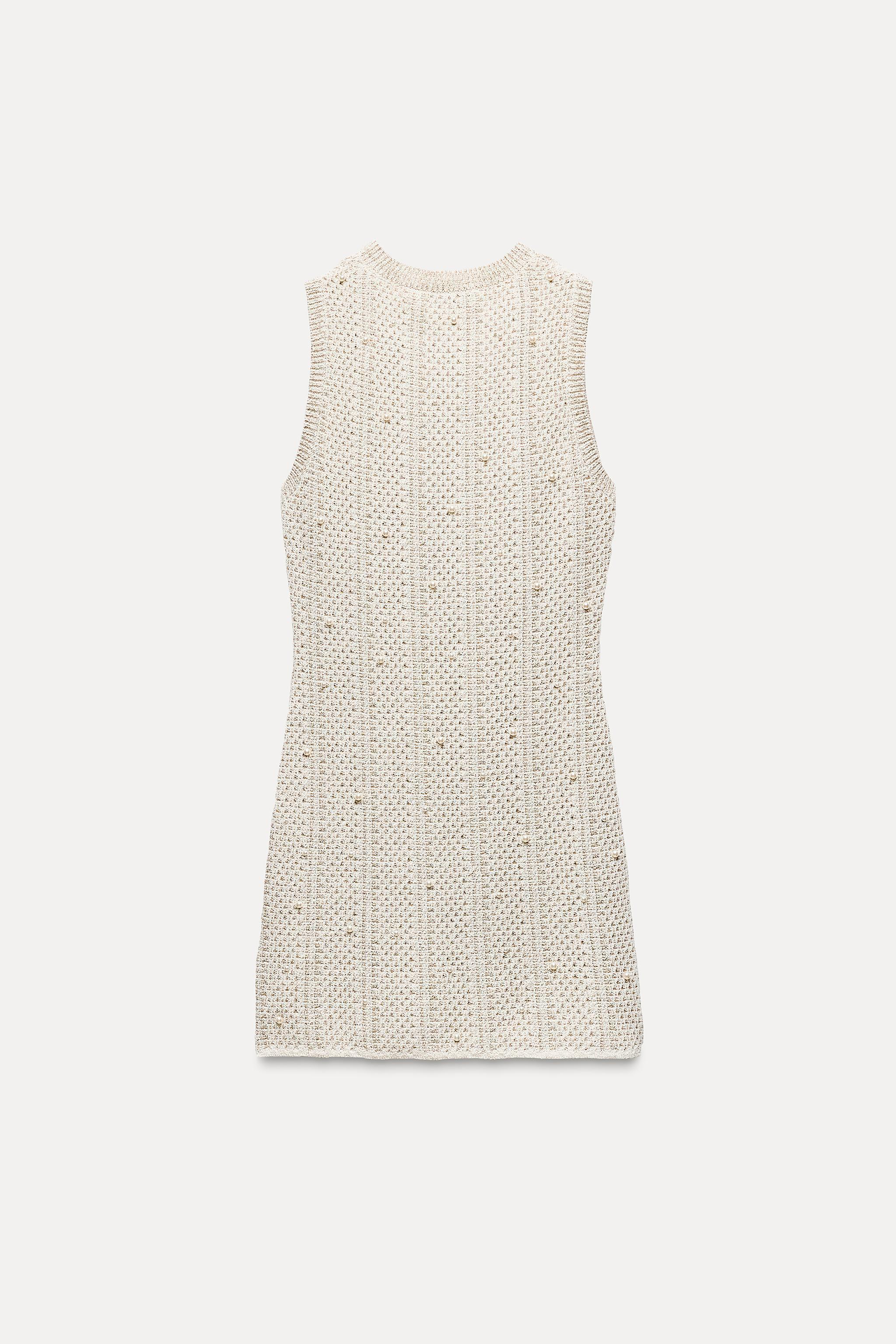 FAUX PEARL KNIT DRESS WITH METALLIC THREAD Product Image