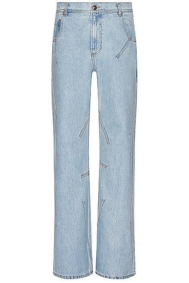 Andersson Bell Tripot Coated Flare Jeans in Denim-Light Product Image