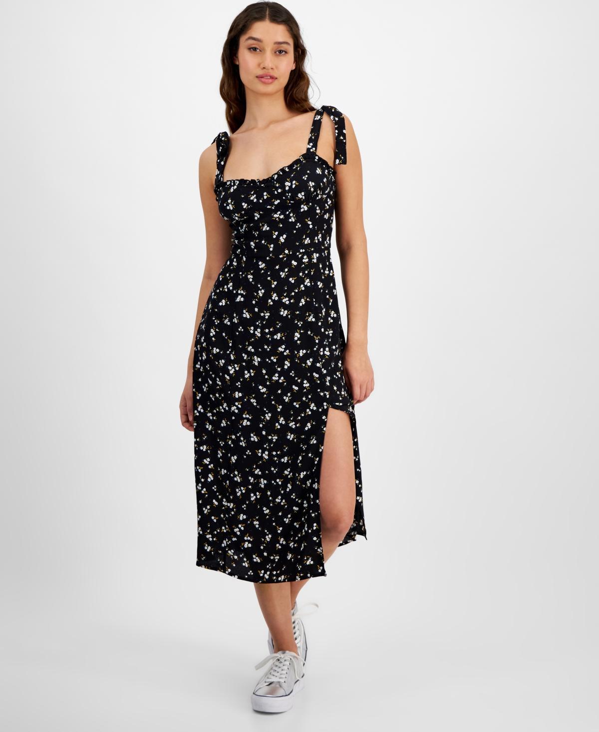 Tommy Jeans Womens Floral-Print Ruffled Midi Dress Product Image