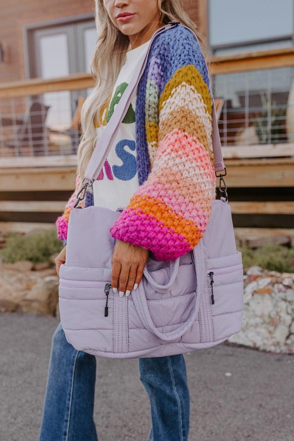 Sharp Witted Quilted Tote In Lavender Product Image