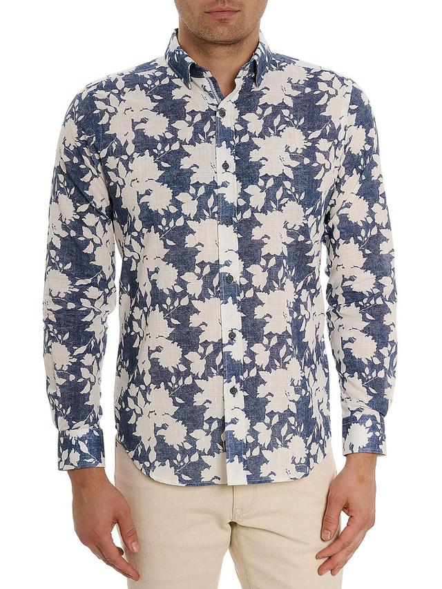 Mens Dominus Botanical Chambray Button-Front Shirt Product Image