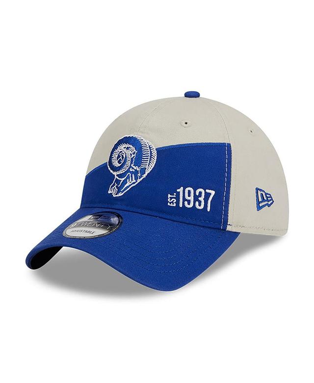 Mens New Era Cream/Royal Los Angeles Rams 2023 Sideline Historic 9TWENTY Adjustable Hat Product Image