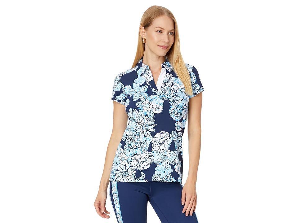 Lilly Pulitzer Frida Polo UPF 50+ (Low Tide Bouquet All Day) Women's Clothing Product Image