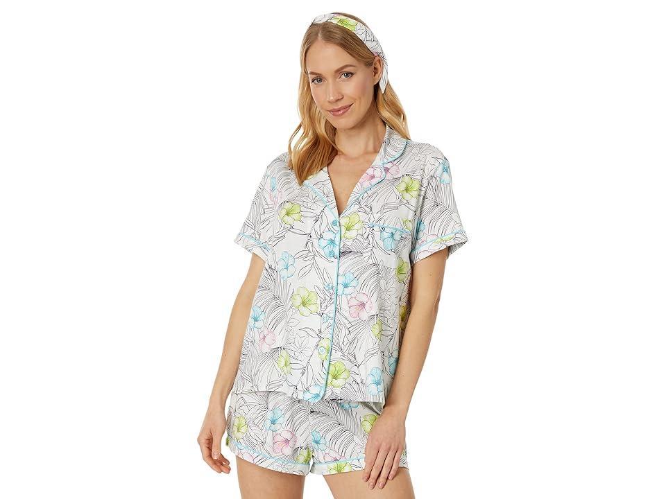 P.J. Salvage Playful Prints PJ Set (White Tropical) Women's Pajama Sets Product Image