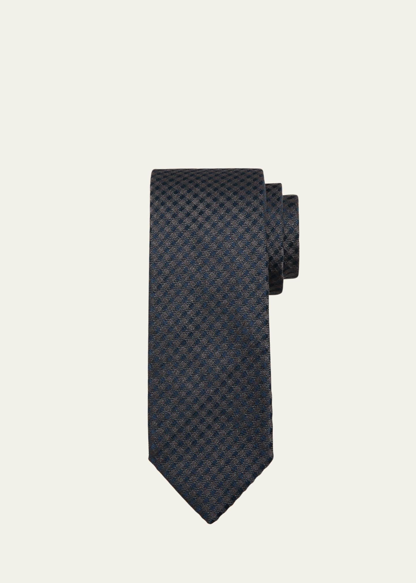 Mens Check Silk Tie Product Image