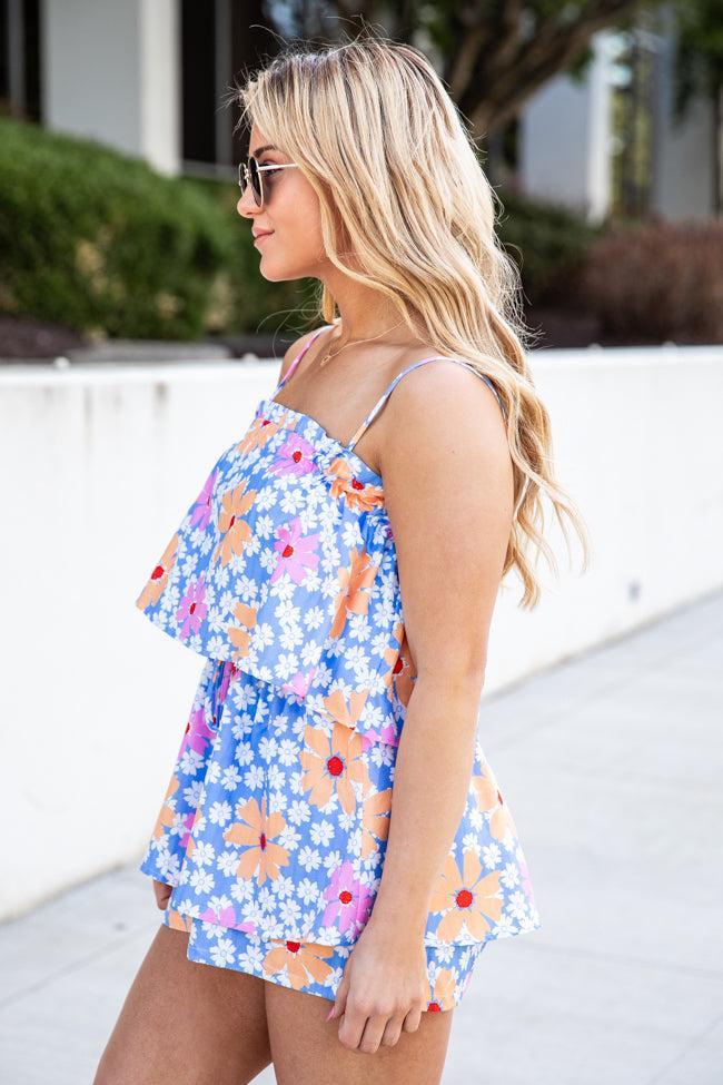 Tossing Petals Retro Floral Romper FINAL SALE Product Image