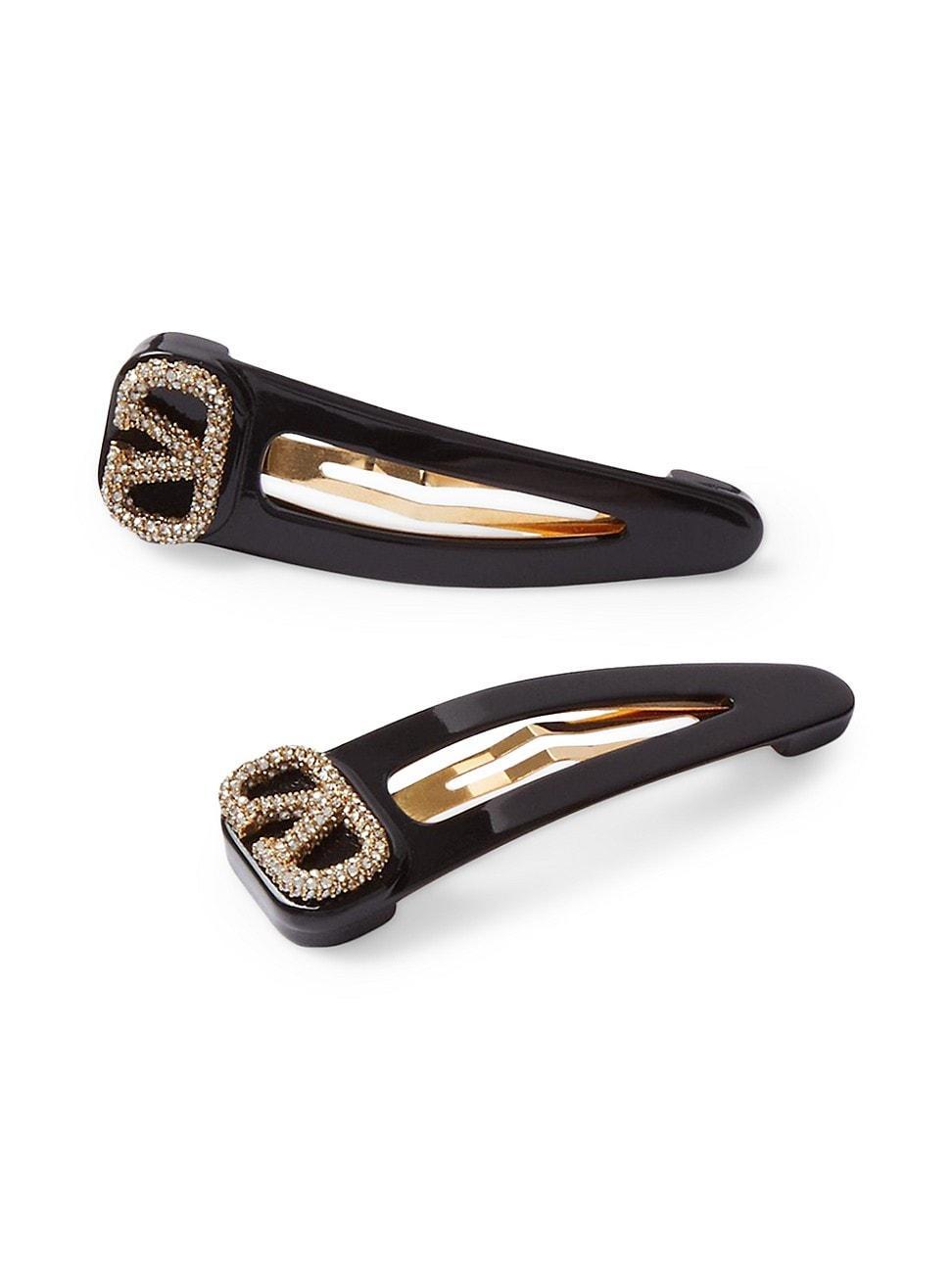 Womens VLogo Signature Metal and Resin Hair Clips Product Image