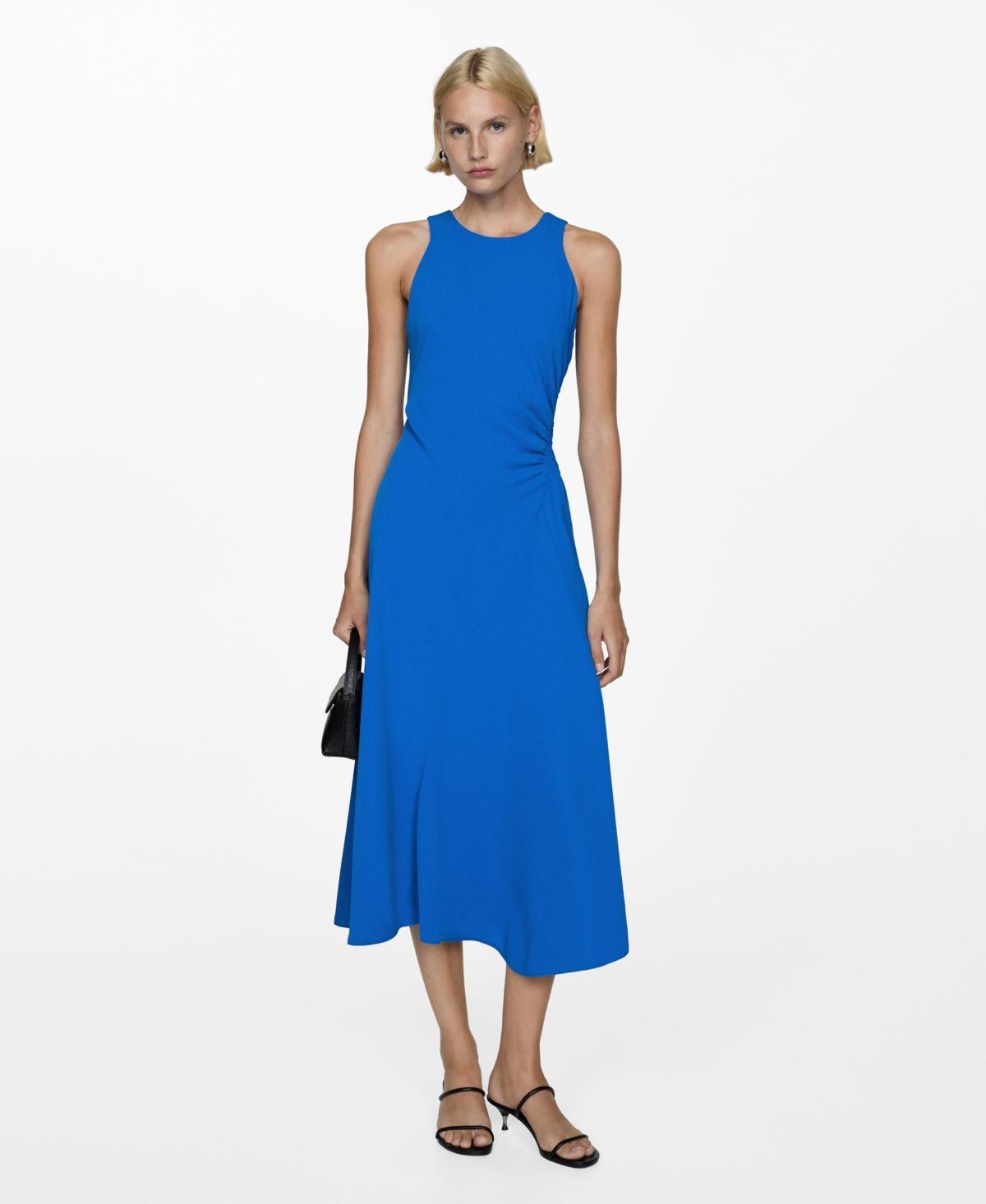 Mango Womens Draped Detail Midi-Dress Product Image