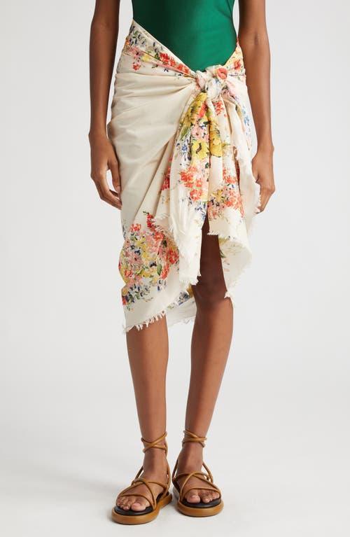 Zimmermann Floral Raw Hem Cotton Sarong Product Image