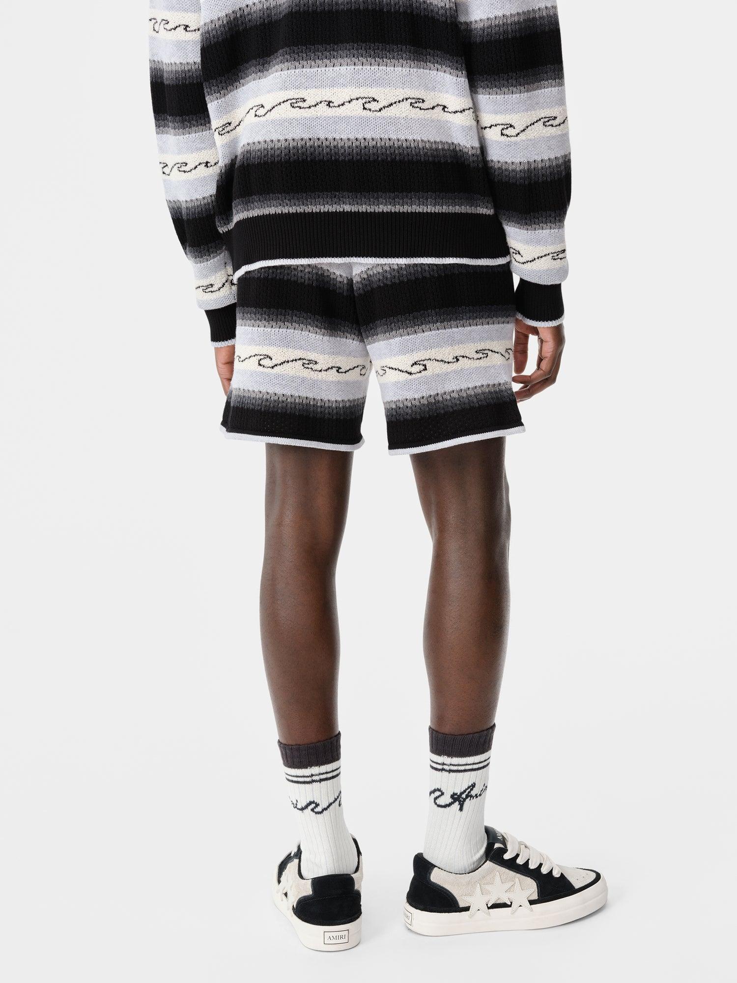 AMIRI WAVE BAJA STRIPE SHORT - Black Male Product Image