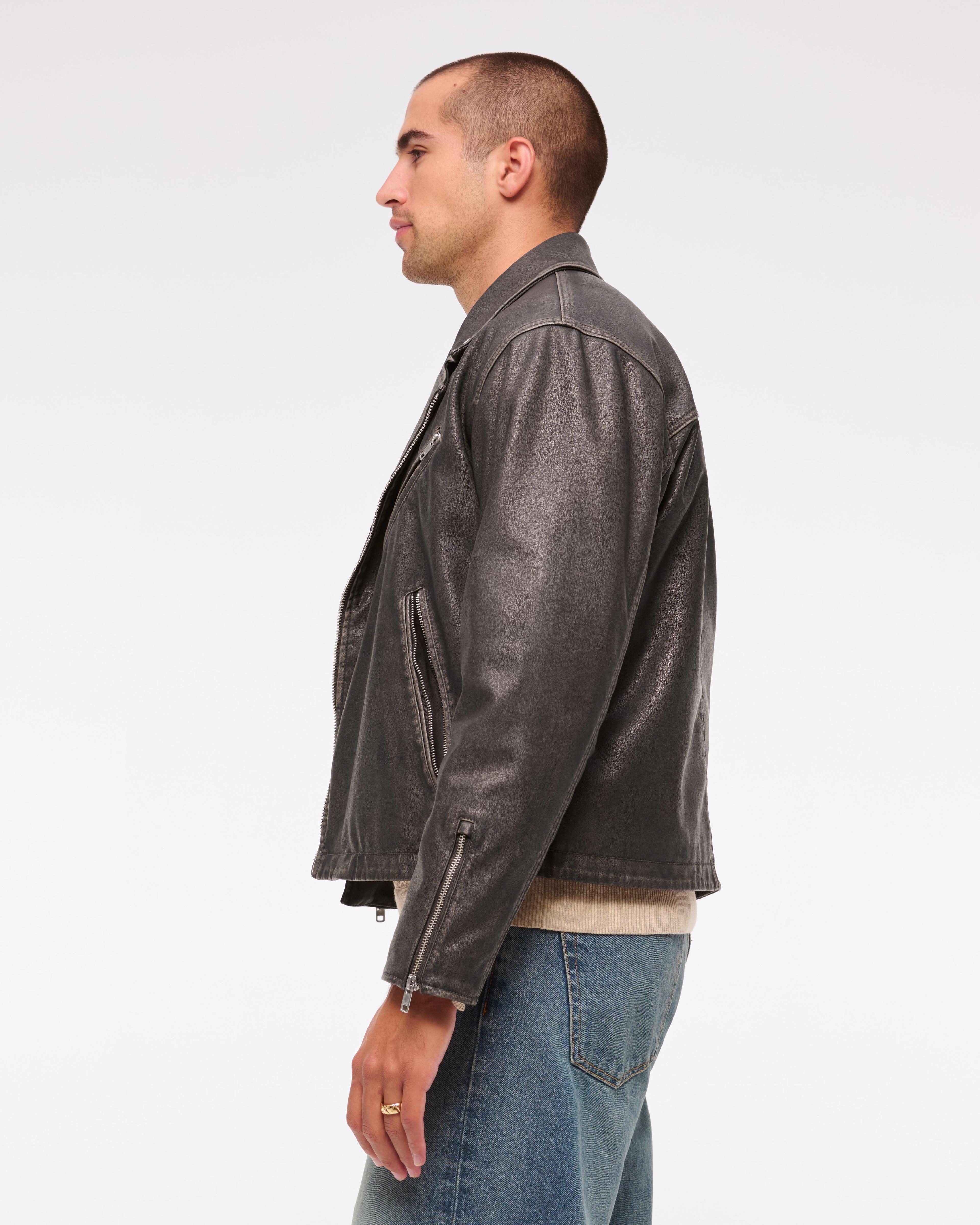 Vegan Leather Biker Jacket Product Image