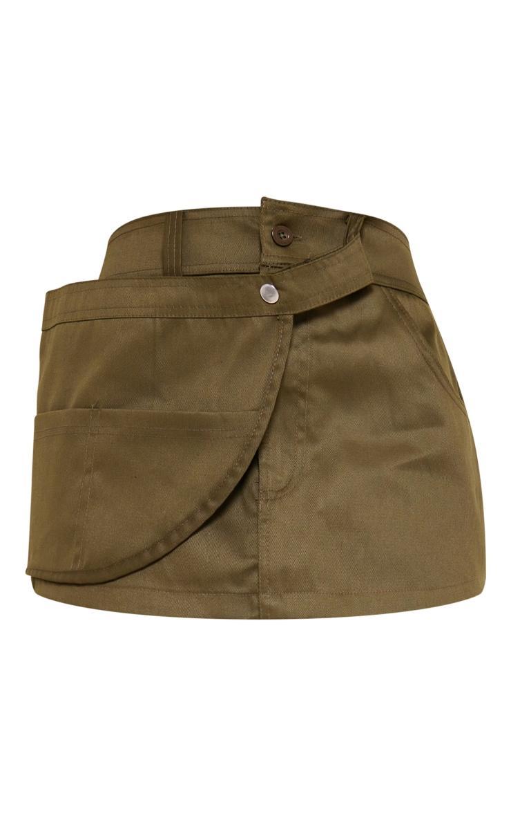 Khaki Woven Wrap Detail Micro Mini Cargo Skirt product image