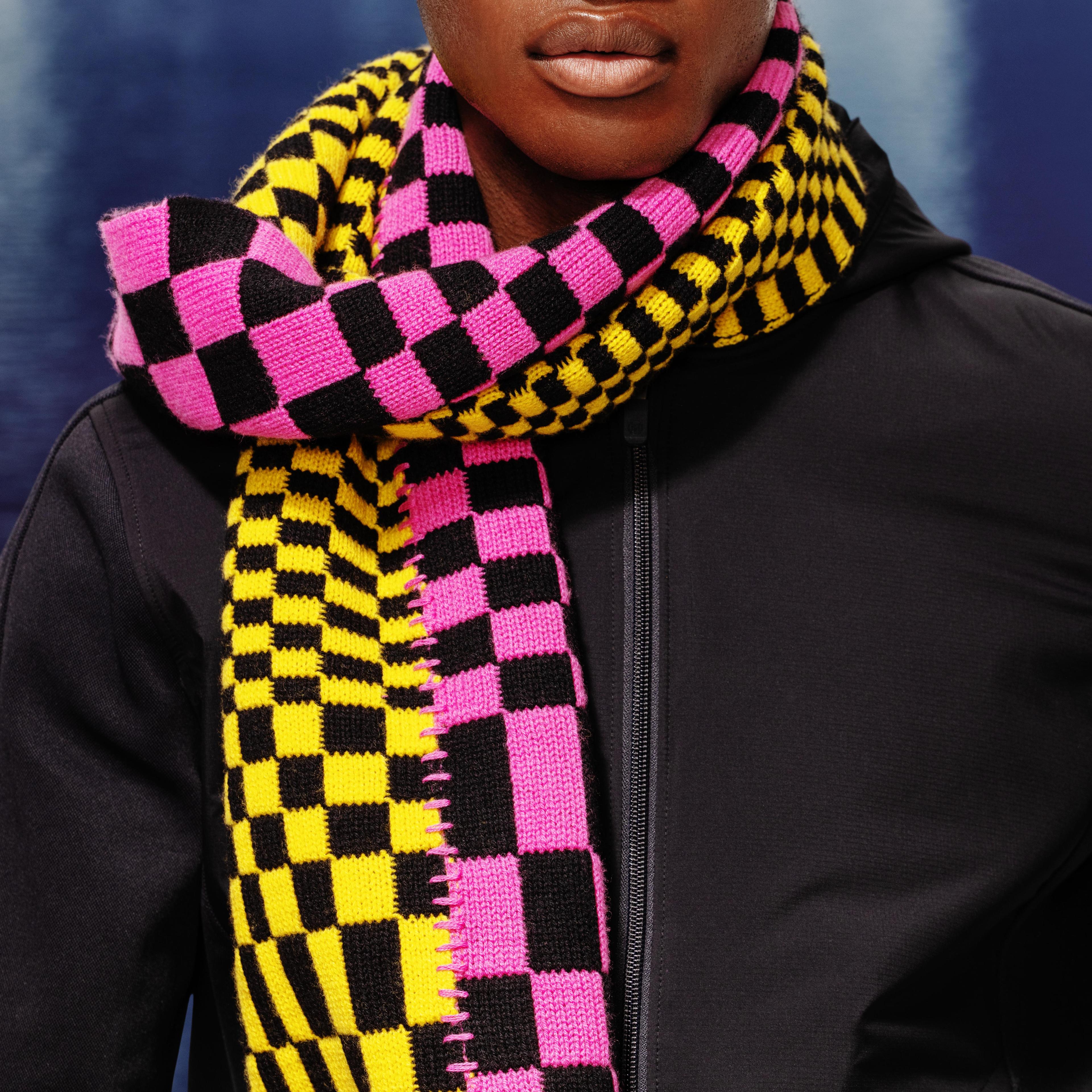 LTD RELEASE DISTORTED CHECK MERINO WOOL SCARF Product Image