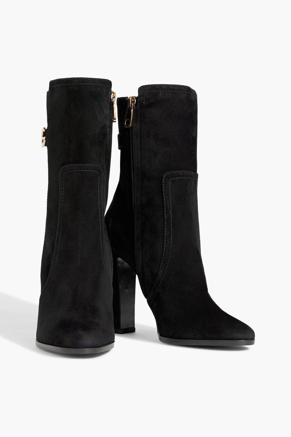 Suede Ankle Boots In Black Product Image