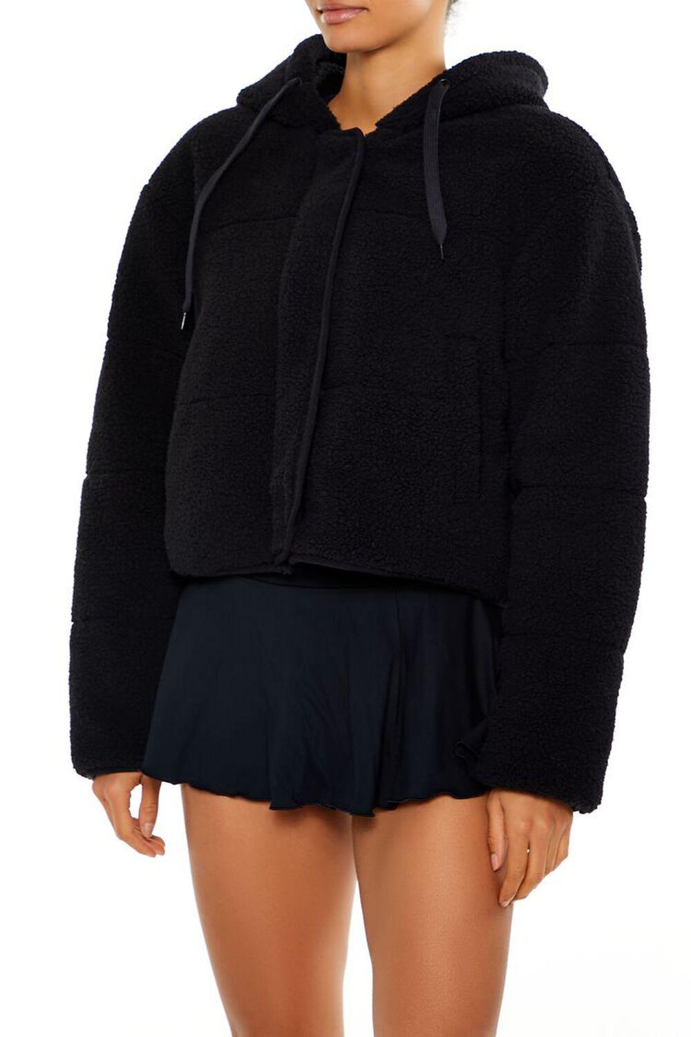 Active Hooded Faux Shearling Jacket | Forever 21 Product Image