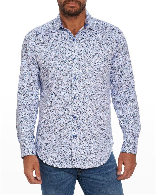 Mens Harbour Mini Floral Cotton-Stretch Sport Shirt Product Image