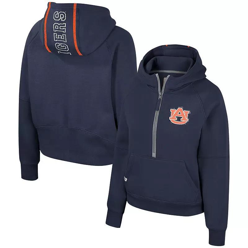 Womens Colosseum Auburn Tigers Margo Raglan Half-Zip Hoodie Blue product image