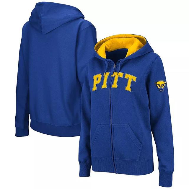 Womens Colosseum Royal Pitt Panthers Arched Name Full-Zip Hoodie Product Image