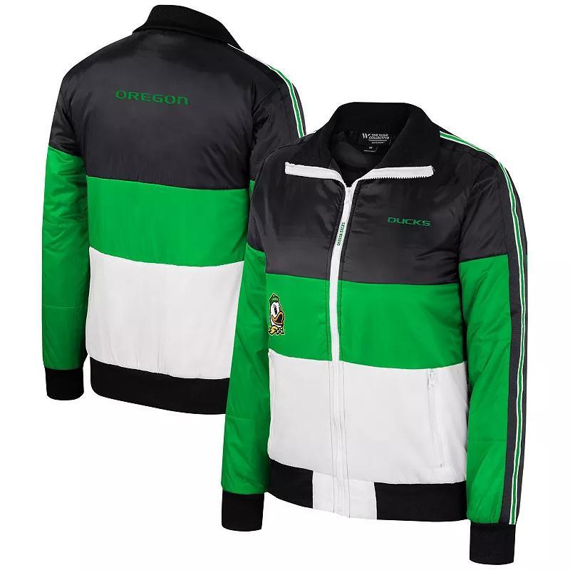 Womens The Wild Collective Oregon Ducks Color-Block Puffer Full-Zip Jacket Product Image