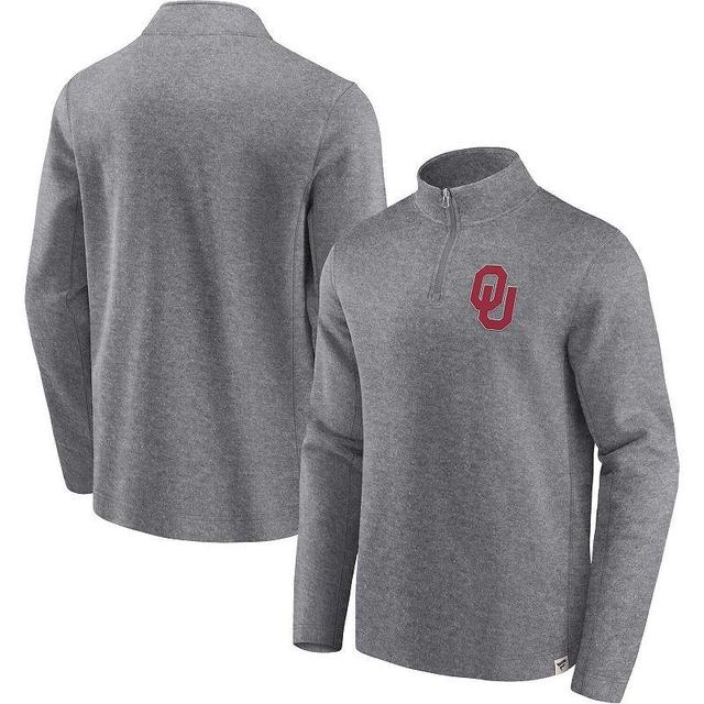 Mens Fanatics Branded Heather Gray Oklahoma Sooners Vintage Fleece Quarter-Zip Jacket Product Image