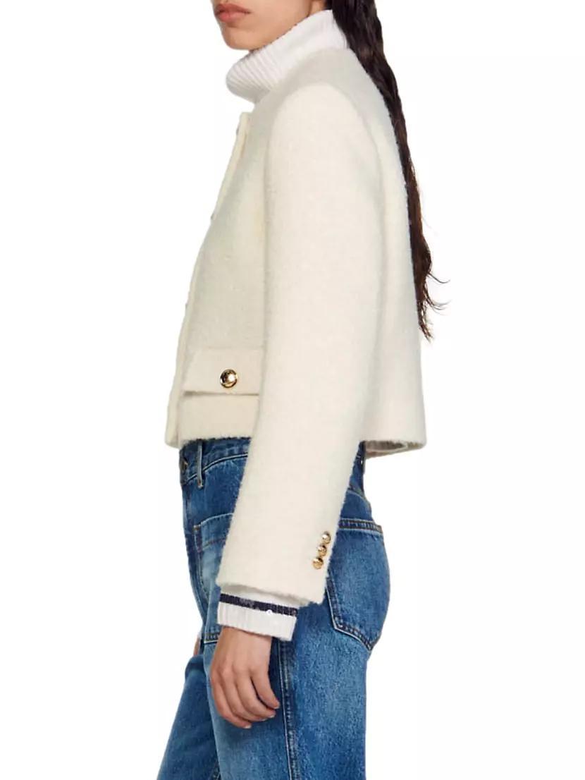 Cropped Bouclé Wool Jacket Product Image