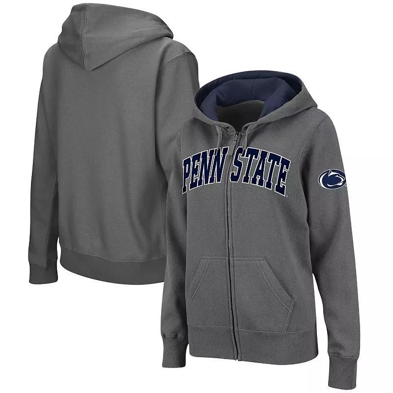 Womens Colosseum Charcoal Penn State Nittany Lions Arched Name Full-Zip Hoodie Product Image