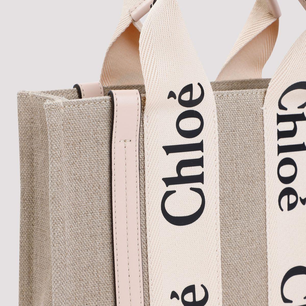 CHLOÉ Cement Pink Small Woody Tote Bag Product Image