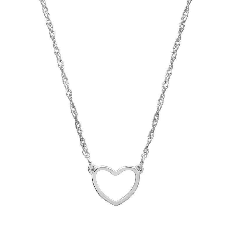 LC Lauren Conrad Silver Tone Heart Necklace, Womens Product Image