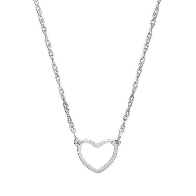 LC Lauren Conrad Silver Tone Heart Necklace, Womens Product Image