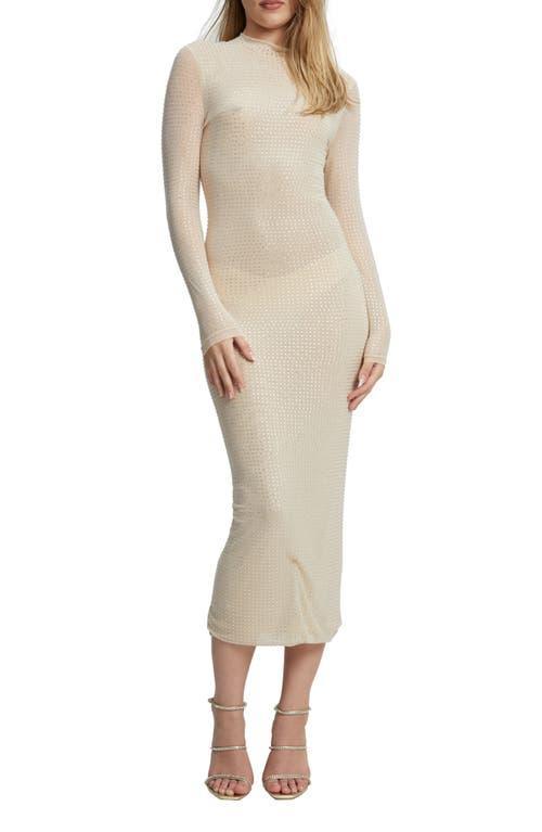 Bardot Strobe Diamant Long Sleeve Mesh Midi Dress Product Image