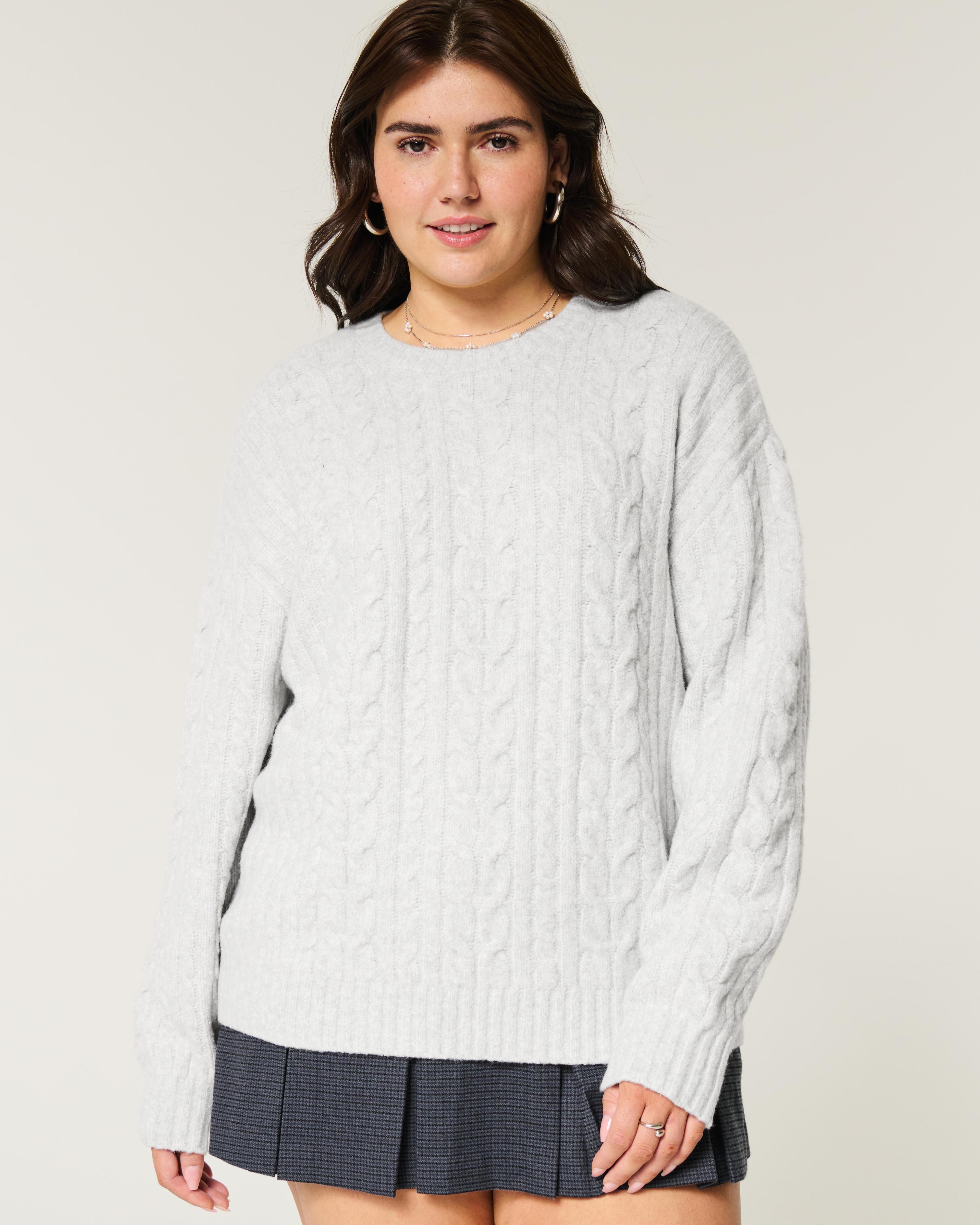 Hollister Comfy Cloud Cable-Knit Crew Sweater Product Image