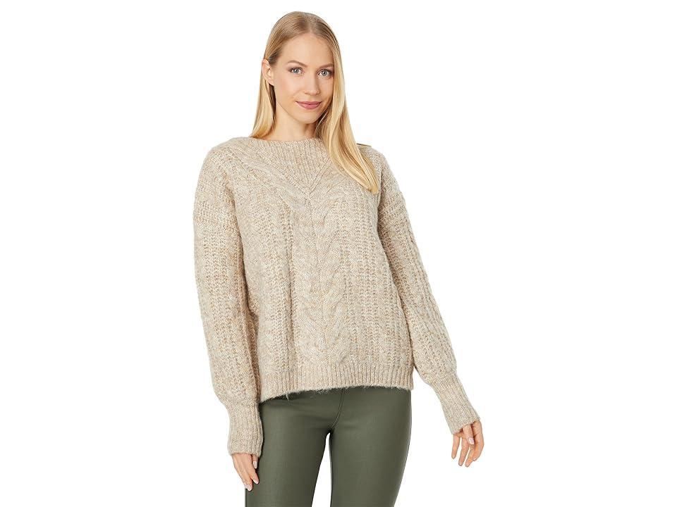 Hatley Cable Knit Pullover (Oatmeal Melange) Women's Clothing Product Image