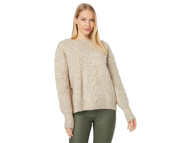 Hatley Cable Knit Pullover (Oatmeal Melange) Women's Clothing Product Image