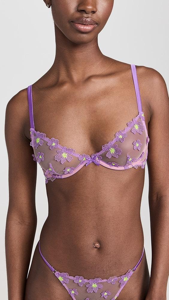 Fleur du Mal Petal Embroidery Demi Bra | Shopbop Product Image