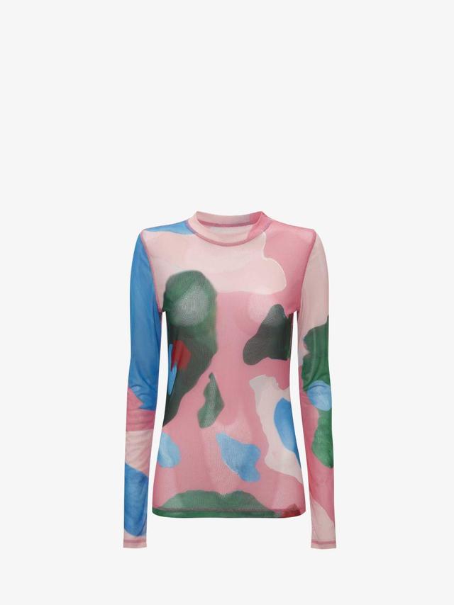 LONG SLEEVE MESH TOP in pink | JW Anderson US  Product Image