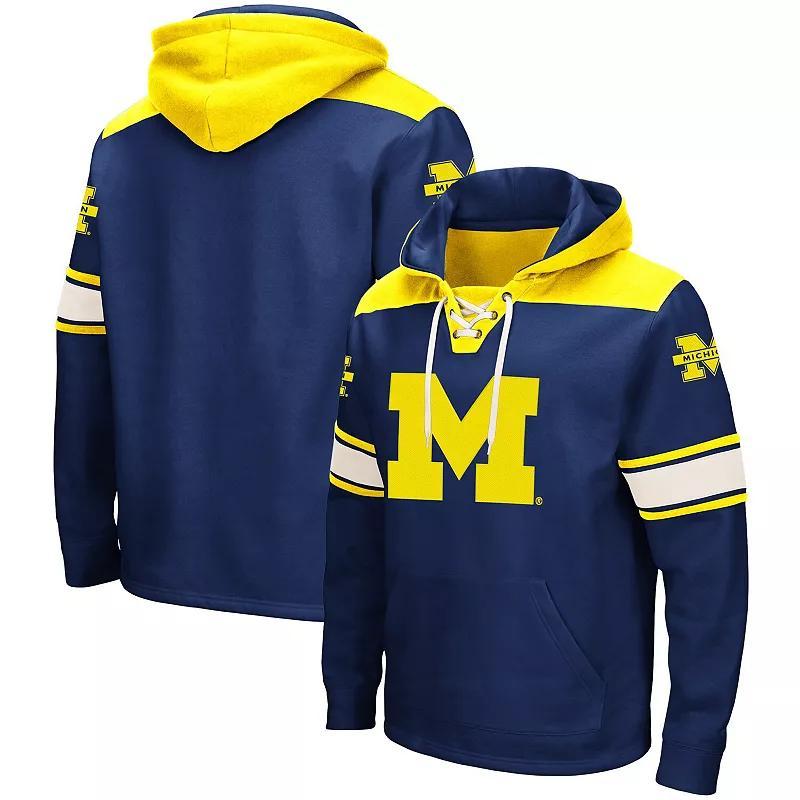 Mens Colosseum Michigan Wolverines 2.0 Lace-Up Pullover Hoodie Blue Product Image