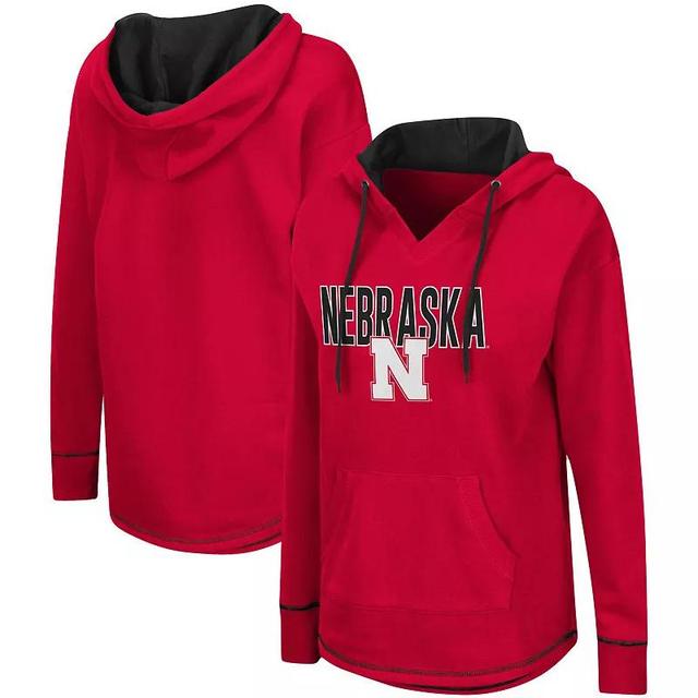 Womens Colosseum Scarlet Nebraska Huskers Tunic Pullover Hoodie Product Image