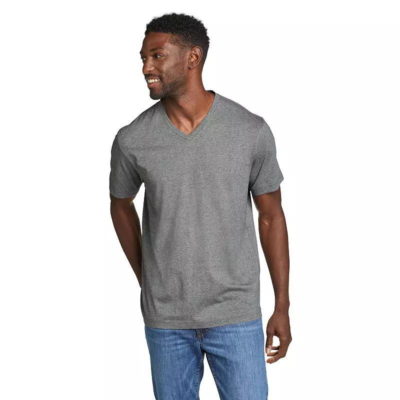 Mens Eddie Bauer Legend Short Sleeve V-Neck Tee Grey Product Image