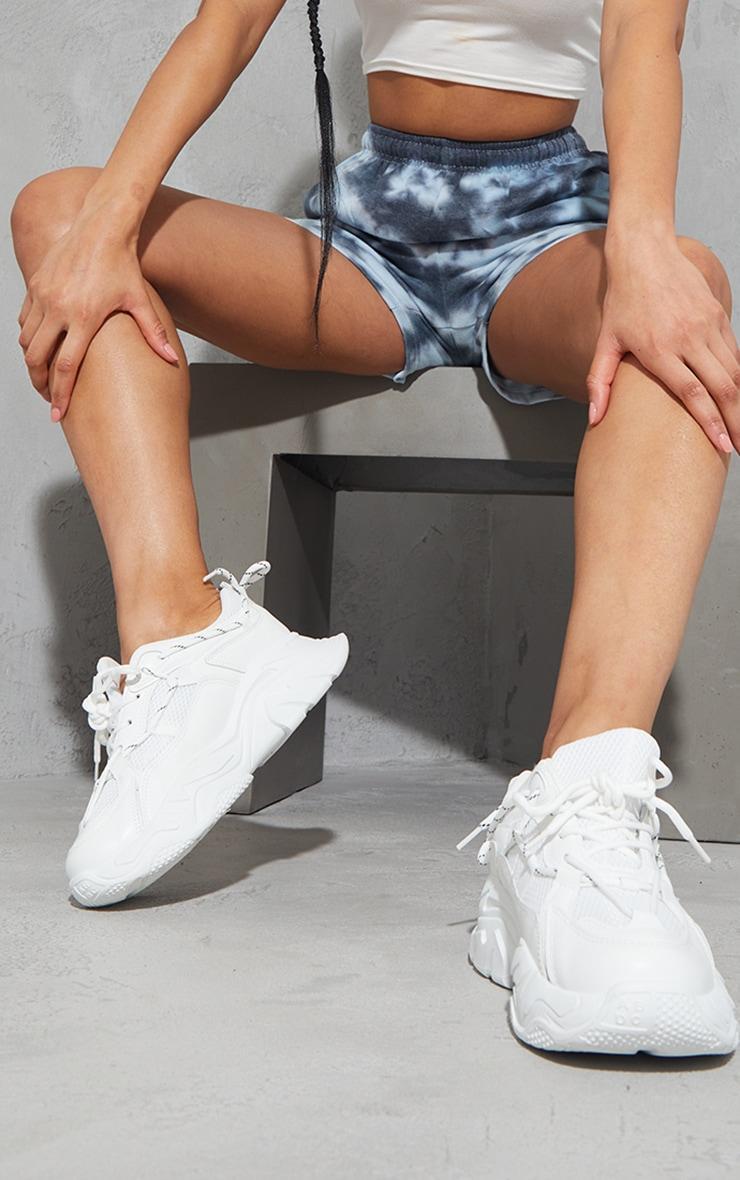 White Combat Lace Up Double Sole Chunky Sneakers product image