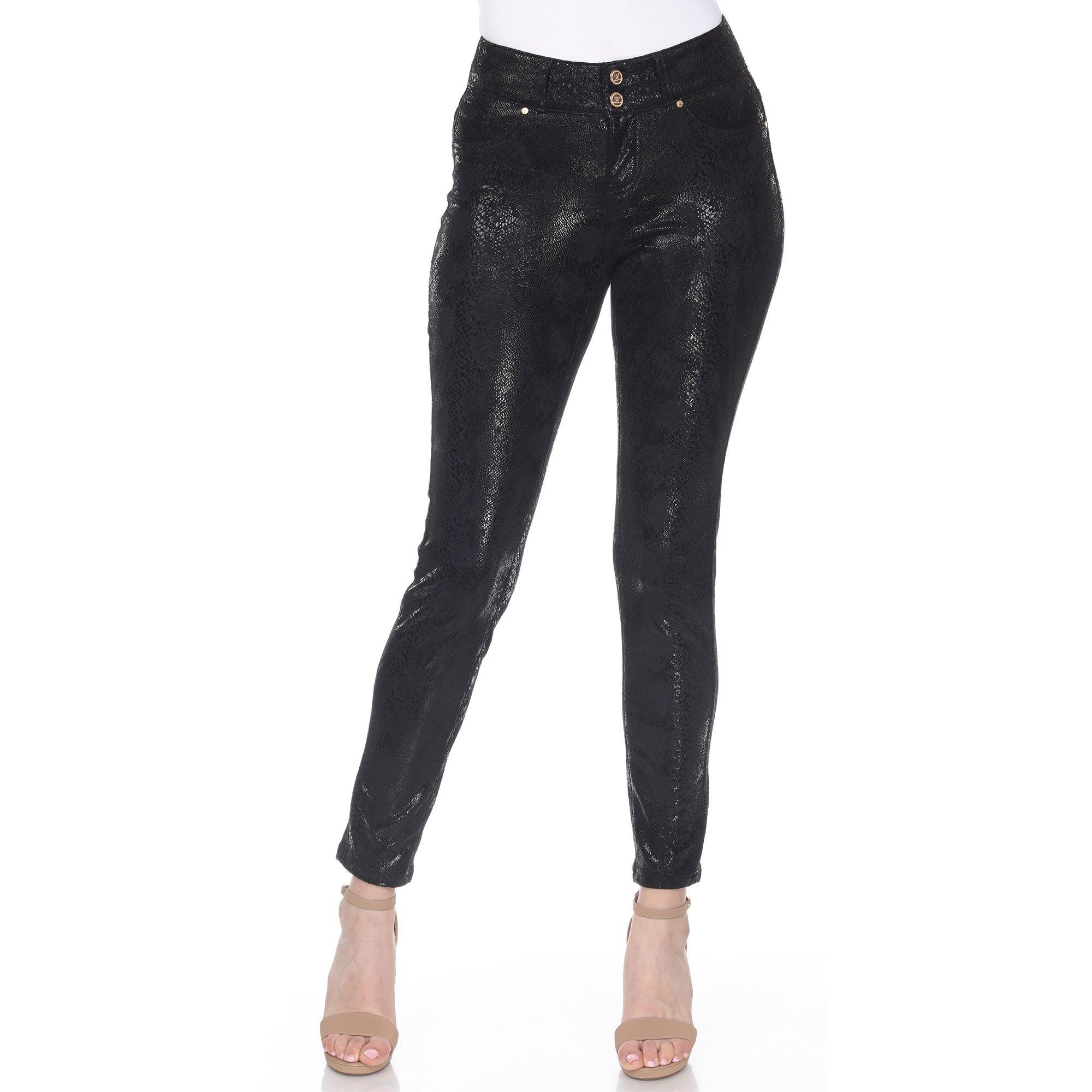 Faux Suede Snake Print Pants Product Image