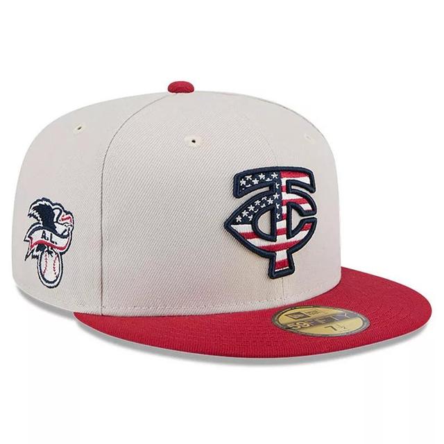 Mens New Era Khaki/Red Minnesota Twins 2024 Fourth of July 59FIFTY Fitted Hat Product Image